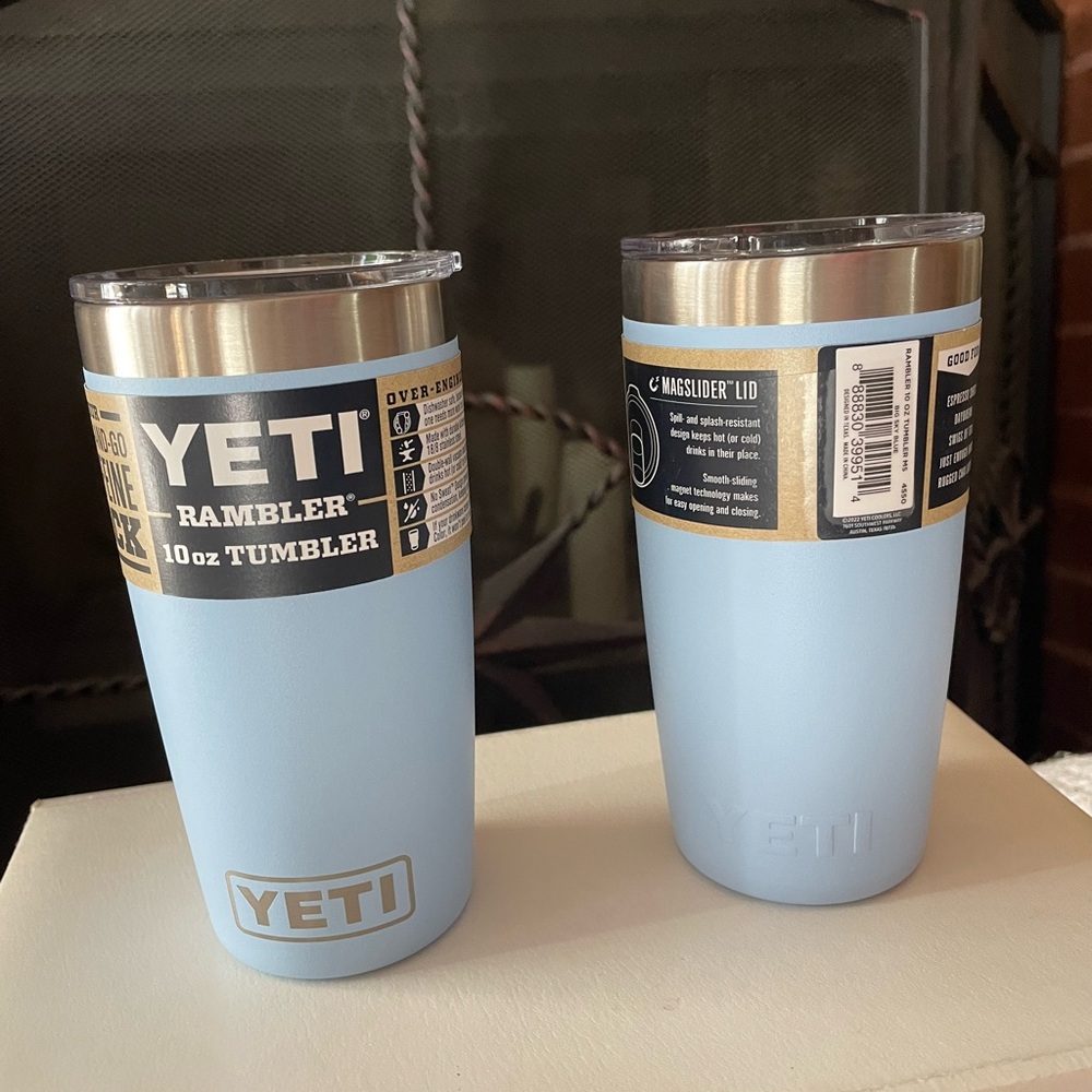 2 YETI Rambler 10oz Tumblers in Big Sky Blue